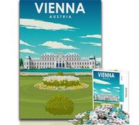 Puzzle da 1000 pezzi Vienna Austria Travel Art per adulti, regalo, gioco stimolante e gioco per famiglie, ideale come regalo per tutta la famiglia, 38x26cm