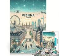 Puzzle da 1000 pezzi "Vienna Vision" per ragazzi, giocattolo educativo, decorazione per la casa, con poster e foglio di curiosità abbinati 38x52cm