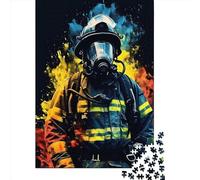 Puzzle da 1000 pezzi Vigile del fuoco_Colorato_Puzzle quadrato per adulti e bambini, gioco di puzzle in legno 1000 pezzi (75x50 cm)