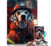Puzzle da 1000 pezzi "Vigile del fuoco e dalmata" per adulti e ragazzi 1000 pezzi gioco per famiglie regali di compleanno Sfida ad alta difficoltà (26x38cm)