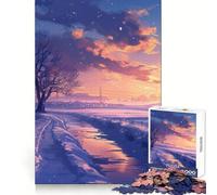 Puzzle da 1000 pezzi "Vigilia d'inverno" per stimolare la concentrazione, ideale per un momento di relax, con bordi precisi e un significato speciale (38x26cm)