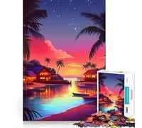 Puzzle da 1000 pezzi "Villaggio al tramonto" per adulti, gioco di logica e intrattenimento rilassante, pezzo di alta qualità 50x75cm