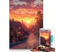 Puzzle da 1000 pezzi "Villaggio al tramonto" per adulti, gioco di logica e intrattenimento rilassante, pezzo di alta qualità 50x75cm