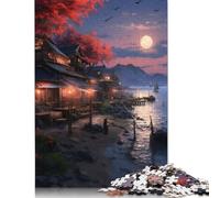 Puzzle da 1000 pezzi "Villaggio dei ciliegi in fiore", difficoltà per adulti, rafforza i rapporti tra i membri della famiglia (38x26 cm)