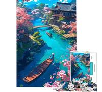Puzzle da 1000 pezzi Villaggio dei Grandi Sakura Puzzle per adulti antistress per stimolare l'analisi e la logica ideale come regalo per tutta la famiglia (Dimensioni 38x52cm)
