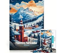 Puzzle da 1000 pezzi "Villaggio di montagna della Sierra Nevada, Spagna" per ragazzi, gioco di logica nitida, passatempo rilassante, taglio perfetto, regalo classico 50x75cm