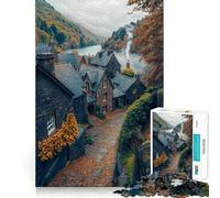 Puzzle da 1000 pezzi "Villaggio di pietra in autunno" per ragazzi, gioco di logica e rilassante, con bordi di alta qualità, da collezione 38x52cm