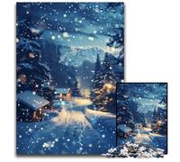 Puzzle da 1000 pezzi Villaggio invernale al crepuscolo Puzzle difficili per adulti Regalo perfetto per l'arredamento della casa e il divertimento delle vacanze 1000 pezzi (38x26 cm)