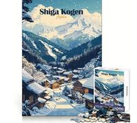 Puzzle da 1000 pezzi "Villaggio invernale" di Shiga Kogen Giappone per adolescenti ideale per rievocare ricordi migliorare la memoria rilassare la mente e creare opere d'arte di alta qualità 50x75cm
