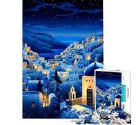 Puzzle da 1000 pezzi "Villaggio notturno greco" - Gioco educativo stimolante regalo per donne uomini e famiglie (Dimensioni 38x52cm)