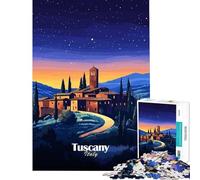 Puzzle da 1000 pezzi "Villaggio Toscano Notturno" - Sfida per l'intelligenza e la concentrazione - Gioco rilassante e coinvolgente - Decorazione perfetta - Regalo di Babbo Natale segreto (75x50cm)