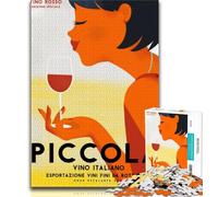Puzzle da 1000 pezzi "Vino d'annata Italia" per adulti, difficile da completare ma divertente e umoristico, regalo di compleanno, regali, decorazione da parete 50x75cm
