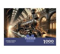 Puzzle Da 1000 Pezzi Vintage Steam Train Station Puzzle Per Adulti Giochi Rilassanti Sfida Difficile Divertimento A Casa Attività, 52x38cm/1000pcs