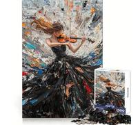 Puzzle da 1000 pezzi "Violinista in abito nero" per adolescenti, ideale per migliorare la memoria, per un divertimento rilassante Taglio laser, regalo perfetto (50x75cm)