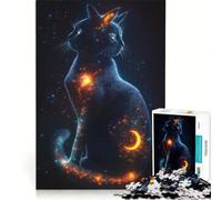Puzzle da 1000 pezzi "Visioni di un gatto cosmico" decorazione da parete impegnativo da completare per rafforzare l'amore tra le coppie 38x26cm