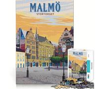 Puzzle da 1000 pezzi, visita a Malmo, taglio perfetto, divertente, logica, gioco gratuito, attività per compleanno (38x52cm)