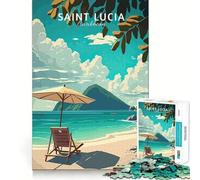 Puzzle da 1000 pezzi "Visita a Saint Lucia" con incastro perfetto, sfida artistica e mentale, gioco divertente per il tempo libero, regalo di compleanno (50x75cm)