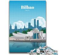 Puzzle da 1000 pezzi "Visita Bilbao" per adolescenti, giochi educativi fai da te con poster abbinato e foglio di quiz per età 14+ 2000 pezzi (70x100cm)