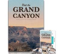 Puzzle da 1000 pezzi "Visita il Grand Canyon", impegnativo da completare ma divertente e umoristico, con poster abbinato e foglio di quiz, 38x26cm