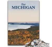 Puzzle da 1000 pezzi "Visita il Michigan" per adulti e adolescenti, aiuta il cervello a esercitare i giocattoli avvincenti per coltivare la pazienza, decorazione perfetta, 2000 pezzi (70x100cm)