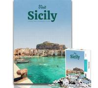 Puzzle da 1000 pezzi Visita la Sicilia Puzzle da 1000 pezzi per adulti Regali, giocattoli educativi per l'apprendimento Arredamento e regali unici per la casa 75x50cm