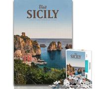 Puzzle da 1000 pezzi Visita la Sicilia Puzzle da 1000 pezzi per regali per adulti, giocattolo educativo intellettuale decomprimente Ottimi regali e giocattoli 26x38cm
