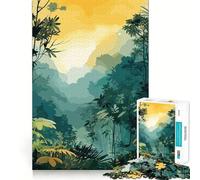Puzzle da 1000 pezzi "Vista dalla foresta pluviale" per adulti,gioco di abilità mentale,taglio laser per un incastro perfetto,attività gratificante per le giornate di pioggia (38x26cm)