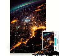 Puzzle da 1000 pezzi "Vista dallo spazio alla Terra" per adulti e ragazzi, gioco per la mente, rilassante, taglio preciso, regalo di Natale 38x26cm
