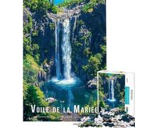 Puzzle da 1000 pezzi Voile De La Mariée Waterfall La Reunion Puzzle per adolescenti Migliora la memoria Sfida educativa Regalo per amici e familiari 38x26cm