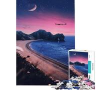 Puzzle da 1000 pezzi "Volo notturno sulla costa" Gioco rilassante giocattolo avvincente per coltivare la pazienza Ottimo regalo e giocattolo adatto alle coppie (dimensioni 75x50cm)
