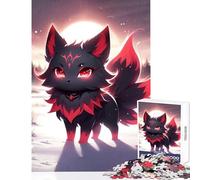 Puzzle da 1000 pezzi Volpe a nove code Decorazione invernale per la casa Giocattoli Ottimo regalo Giochi educativi con poster abbinato e foglio di quiz Dimensioni 38x26cm