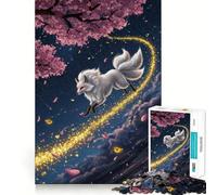 Puzzle da 1000 pezzi "Volpe a nove code in una notte stellata" per adulti Un'esperienza divertente e stimolante per la memoria Dimensioni precise Regalo stagionale (38x52cm)
