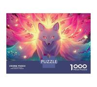 Puzzle da 1000 pezzi Volpe a nove code Volpe cosmica al neon per adulti Gioco educativo Bellissima decorazione Sfida Alta difficoltà Regali di compleanno 52x38 cm/1000 pezzi
