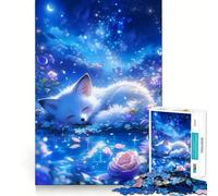 Puzzle da 1000 pezzi "Volpe addormentata in una foresta da sogno" per adolescenti, ideale per stimolare la memoria, calmare la mente e creare un'opera d'arte nitida e da collezione 50x75cm