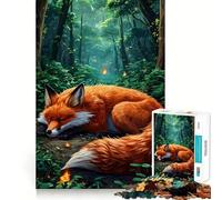 Puzzle da 1000 pezzi "Volpe addormentata nella foresta incantata" per adolescenti, gioco cognitivo, divertimento lento, bordo premium, Babbo Natale, scegli 50x75cm