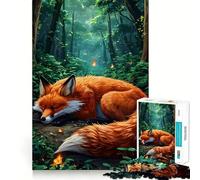 Puzzle da 1000 pezzi "Volpe addormentata nella foresta incantata" per adulti ideale come regalo gioco di abilità e antistress con taglio preciso perfetto per la lista dei desideri di Babbo Natale