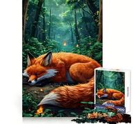 Puzzle da 1000 pezzi "Volpe addormentata nella foresta incantata" per adulti ideale come regalo gioco di abilità e antistress con taglio preciso perfetto per la lista dei desideri di Babbo Natale