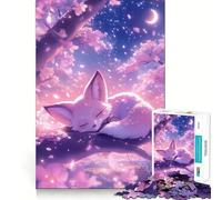 Puzzle da 1000 pezzi "Volpe addormentata tra i ciliegi in fiore" per adolescenti, gioco intelligente per momenti di condivisione, immagine da assemblare, opera d'arte 50x75cm
