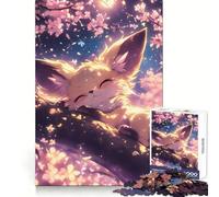 Puzzle da 1000 pezzi "Volpe addormentata tra i ciliegi in fiore" per adolescenti, ideale per stimolare la memoria, calmare la mente e creare un'opera d'arte nitida e da collezione 50x75cm