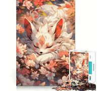 Puzzle da 1000 pezzi "Volpe addormentata tra i ciliegi in fiore" per adulti, gioco di puzzle per stimolare la mente, calma e relax, decorazione murale 38x52cm