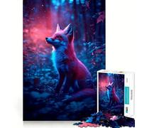 Puzzle da 1000 pezzi "Volpe al neon nella foresta fantastica" per adulti Un puzzle che stimola la memoria regala momenti di relax e divertimento Bordi puliti Articolo perfetto per i desideri di Babbo