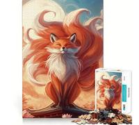 Puzzle da 1000 pezzi "Volpe al tramonto" per adolescenti, gioco intelligente per momenti di condivisione, immagine da assemblare, opera d'arte 38x26cm