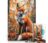 Puzzle da 1000 pezzi "Volpe autunnale nel bosco" Taglio preciso,gioco stimolante per la mente,divertimento per il tempo libero,decorazione natalizia,regalo (38x52cm)