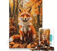 Puzzle da 1000 pezzi "Volpe autunnale nel bosco" Taglio preciso,rompicapo,regalo,divertimento per il tempo libero,decorazione natalizia da appendere al muro (38x52cm)