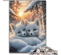 Puzzle da 1000 pezzi Volpe bianca addormentata, puzzle difficili per adulti, 26x38cm, per decorazioni per la casa, allenamento del cervello e regali per le feste