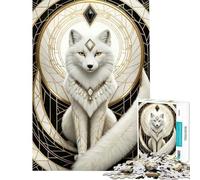 Puzzle da 1000 pezzi Volpe Bianca Regale (per compleanno Natale decorazione murale giocattolo educativo per ragazzi dai 14 anni in su (38x26cm))
