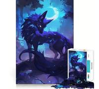 Puzzle da 1000 pezzi Volpe Blu Mistica per adulti e ragazzi, gioco di logica, relax, taglio di precisione, (38x52cm)