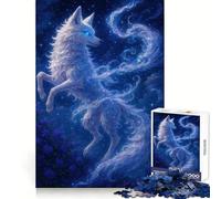 Puzzle da 1000 pezzi "Volpe celeste nella notte stellata" - Attività rilassante e stimolante per la memoria,con intagli precisi,ideale come regalo di Natale (38x52cm)