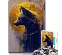 Puzzle da 1000 pezzi "Volpe del lupo dorato" per adolescenti, antistress, sfida difficile, arredamento e regali unici per la casa, 75x50cm