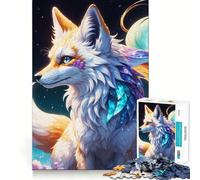 Puzzle da 1000 pezzi "Volpe dello Spirito Celeste in una Notte Mistica" Gioco creativo con intagli precisi Gioco per la mente Momento di relax Regalo di compleanno Hobby (50x75cm)
